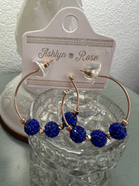 Rhinestone Ball Hoops