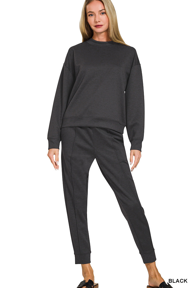 Zenana Mock Neck Jogger Set