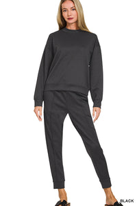 Zenana Mock Neck Jogger Set