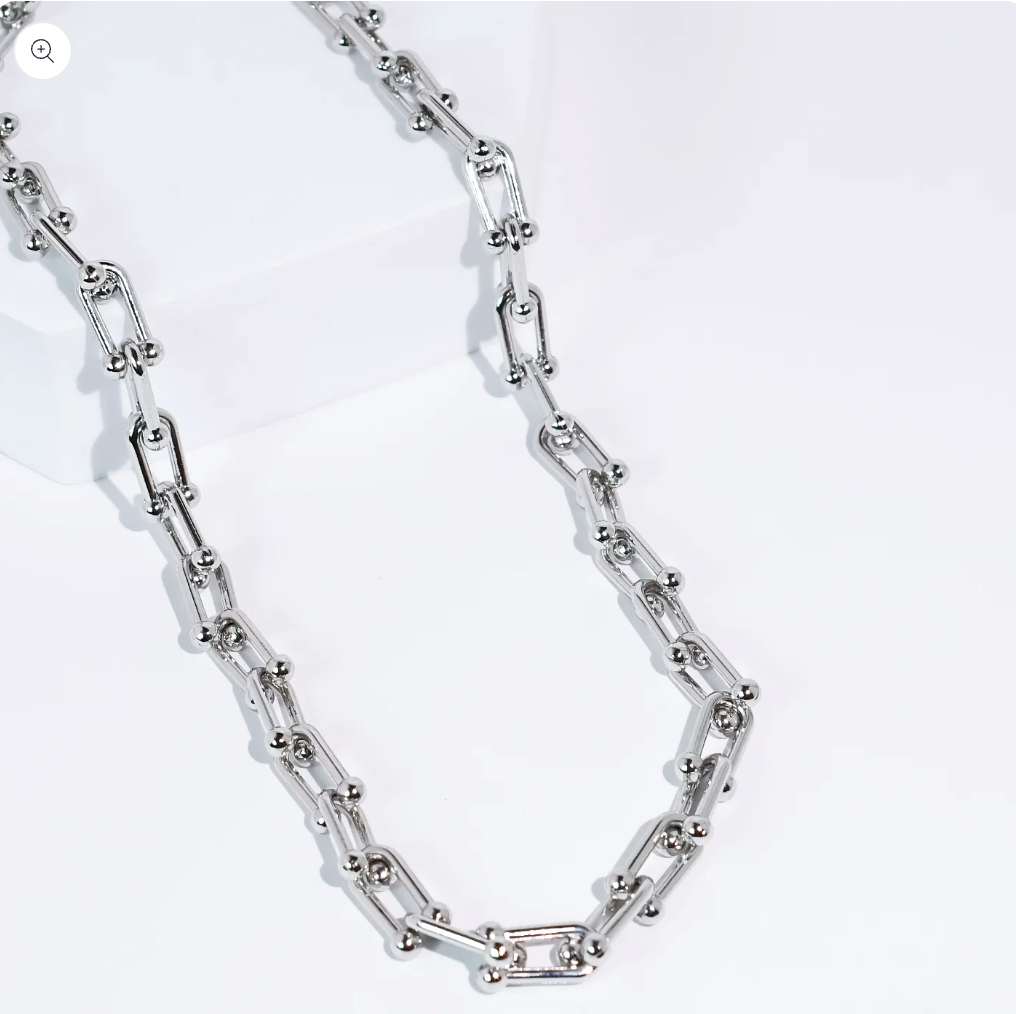 Treasured Jewels Link Up Silver Necklace