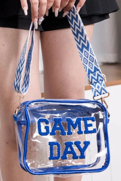 /Blue/ GameDay Clear Crossbody Bag - Simply Amy